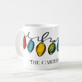 Farbenfrohe Weihnachtsweihnachtsweihe - Wasserfarb Kaffeetasse (Vorderseite Links)