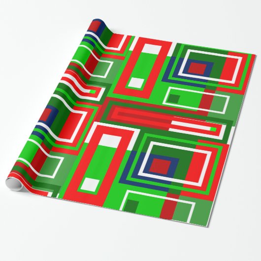 Farbenfrohe Weihnachtswrapping Paper Roll Geschenkpapier (Ungerollt)