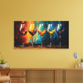 Farbenfrohe Weinbrille Horizontale Kunst Leinwanddruck (Insitu (Wohnzimmer))