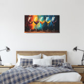 Farbenfrohe Weinbrille Horizontale Kunst Leinwanddruck (Insitu (Schlafzimmer))