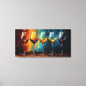 Farbenfrohe Weinbrille Horizontale Kunst Leinwanddruck (Vorderseite)
