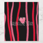 Farbenfrohe Weine und schwarze Herzstücke Weinetikett (Einzelnes Label)