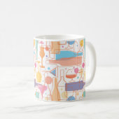 Farbenfrohe Weinflaschen und Glasmuster Kaffeetasse (VorderseiteRechts)