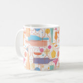 Farbenfrohe Weinflaschen und Glasmuster Kaffeetasse (Vorderseite Links)