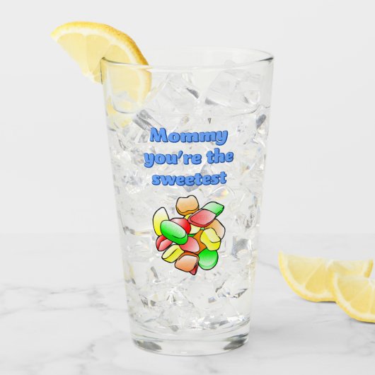 Farbenfrohe Weingums Glas (Vorderseite Ice)
