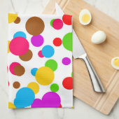 Farbenfrohe weiße Hintergrundpolka Punkte Geschirrtuch (Viertel Falte)