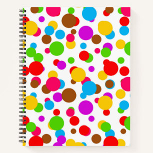 Farbenfrohe weiße Hintergrundpolka Punkte Notizblock