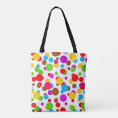 Farbenfrohe weiße Hintergrundpolka Punkte Tasche (Rückseite)