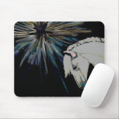 Farbenfrohe Weiße Stallion Pferdebrustmousepad Mousepad (Mit Mouse)
