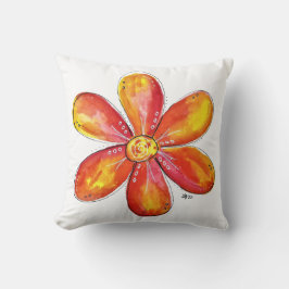 Farbenfrohe weißliche Orange und gelbe Blume Kissen