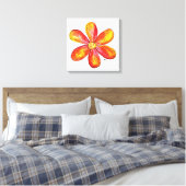 Farbenfrohe weißliche Orange und gelbe Blume Leinwanddruck (Insitu (Schlafzimmer))