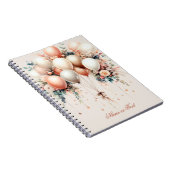 Farbenfrohe Weißpfirsichblütenballons Elegant Notizblock (Rechte Seite)