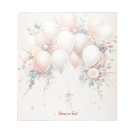 Farbenfrohe Weißpfirsichblütenballons Elegant Notizblock