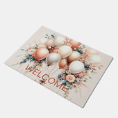 Farbenfrohe Weißpfirsichblütenballons Elegantes Pa Fußmatte (Schrägansicht)