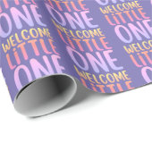 Farbenfrohe "Welcome Little One" Babydusche Geschenkpapier (Rolleneckpunkt)