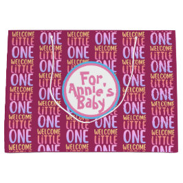 Farbenfrohe "Welcome Little One" Babydusche Große Geschenktüte