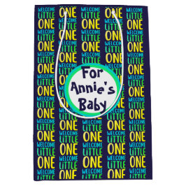 Farbenfrohe "Welcome Little One" Babydusche Mittlere Geschenktüte