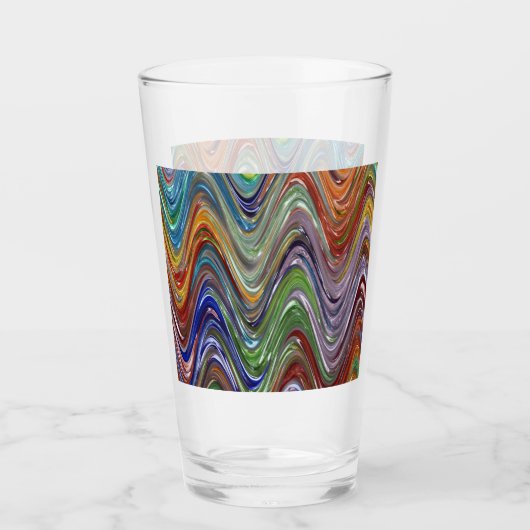Farbenfrohe Wellen #28 Glas (Vorderseite)