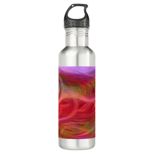 Farbenfrohe Wellen Abstrakte Kunst Trinkflasche (Vorderseite)