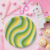 Farbenfrohe Wellen aus dem Diagonal Stripe Pappteller (Party)