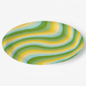 Farbenfrohe Wellen aus dem Diagonal Stripe Pappteller (Schrägansicht)