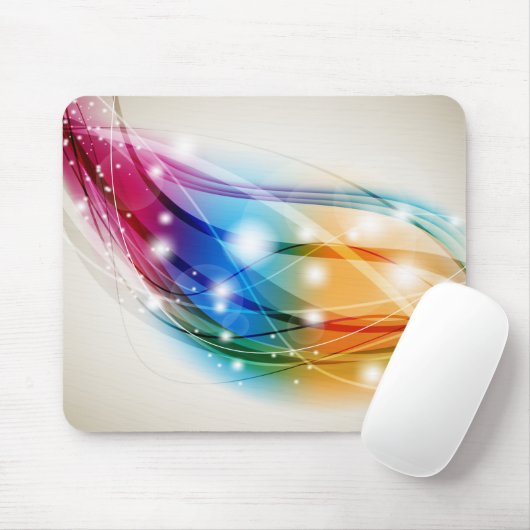 Farbenfrohe Wellen Beige Hintergrund Mousepad (Mit Mouse)