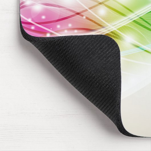 Farbenfrohe Wellen Beige Hintergrund Mousepad (Ecke)