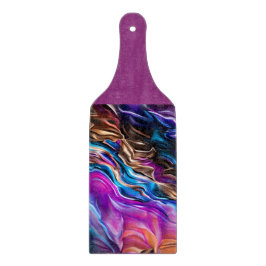 Farbenfrohe Wellen des Lila Blue Gold Cutting Boar Schneidebrett
