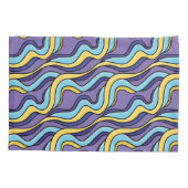 Farbenfrohe Wellen Funky Retro Modernes Muster Kis Kissenbezug (Rückseite)