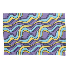 Farbenfrohe Wellen Funky Retro Modernes Muster Kis Kissenbezug