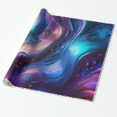 Farbenfrohe Wellen Geschenkpapier (Ungerollt)