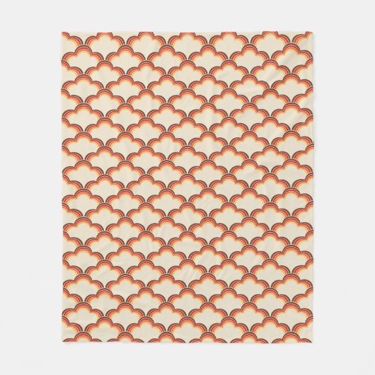 Farbenfrohe Wellen im Retrostil Fleecedecke (Vorderseite)