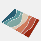 Farbenfrohe Wellen im Retrostil Fußmatte (Schrägansicht)