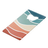 Farbenfrohe Wellen im Retrostil Geldbeutel Flaschenöffner (Vorderseite Schrägansicht)