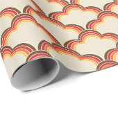 Farbenfrohe Wellen im Retrostil Geschenkpapier (Rolleneckpunkt)