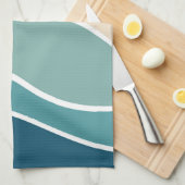 Farbenfrohe Wellen im Retrostil Geschirrtuch (Viertel Falte)
