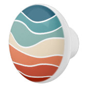 Farbenfrohe Wellen im Retrostil Keramikknauf (Rechts)