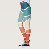 Farbenfrohe Wellen im Retrostil Leggings (Links)