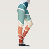 Farbenfrohe Wellen im Retrostil Leggings (Rechts)