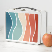 Farbenfrohe Wellen im Retrostil Metall Brotdose (Beispiel)