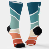 Farbenfrohe Wellen im Retrostil Socken (Gewinkelt)