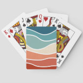 Farbenfrohe Wellen im Retrostil Spielkarten (Rückseite)