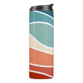 Farbenfrohe Wellen im Retrostil Thermosbecher (Nach links gedreht)