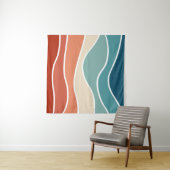 Farbenfrohe Wellen im Retrostil Wandteppich (Beispiel (Horizontal))