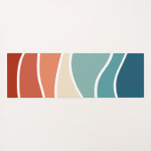 Farbenfrohe Wellen im Retrostil Yogamatte (Rückseite (Horizontal))