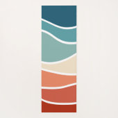 Farbenfrohe Wellen im Retrostil Yogamatte (Rückseite)