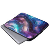 Farbenfrohe Wellen Laptopschutzhülle (Vorne Knopf)