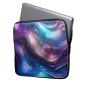 Farbenfrohe Wellen Laptopschutzhülle (Vorderseite Links)