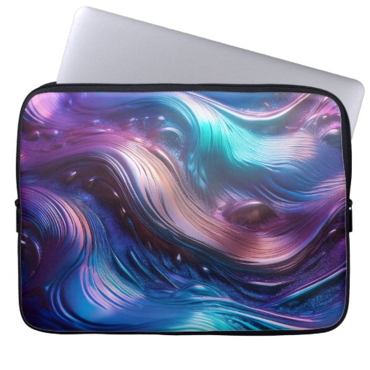 Farbenfrohe Wellen Laptopschutzhülle (Vorderseite)
