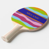 Farbenfrohe Wellen mit Namen Tischtennis Schläger (Vorderseite)